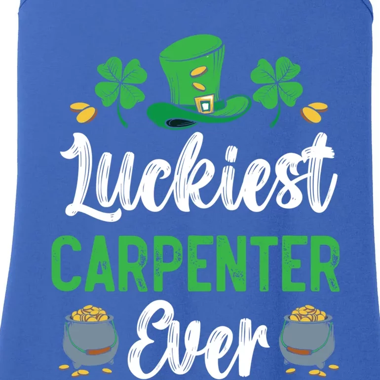 Luckiest Carpenter Ever St Patrick's Saint Pattys Day Funny Gift Ladies Essential Tank