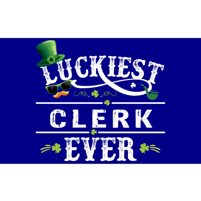 Luckiest Clerk Ever Shamrock Leprechaun Hat St Patrick Day Meaningful Gift Bumper Sticker