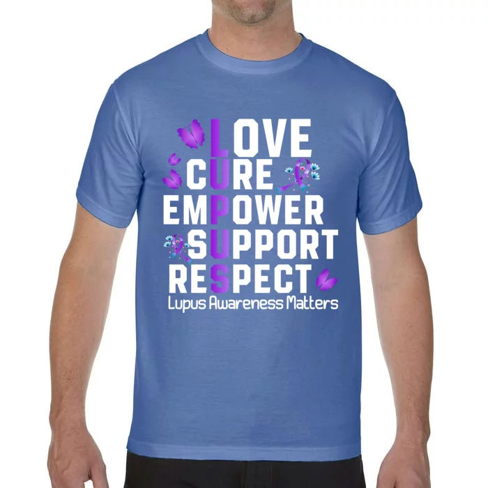 Love Cure Empower Support Respect Lupus Awareness Gift Comfort Colors T-Shirt