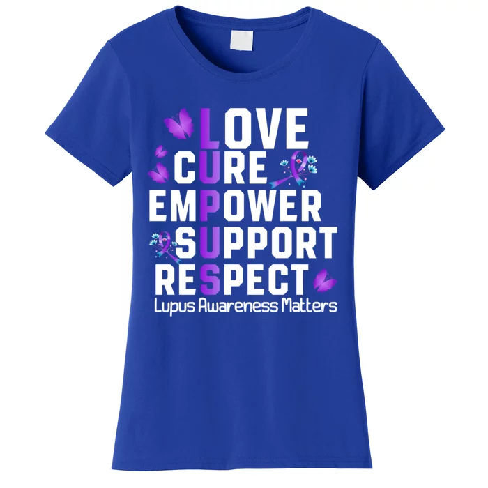 Love Cure Empower Support Respect Lupus Awareness Gift Women's T-Shirt