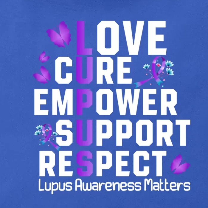 Love Cure Empower Support Respect Lupus Awareness Gift Zip Tote Bag