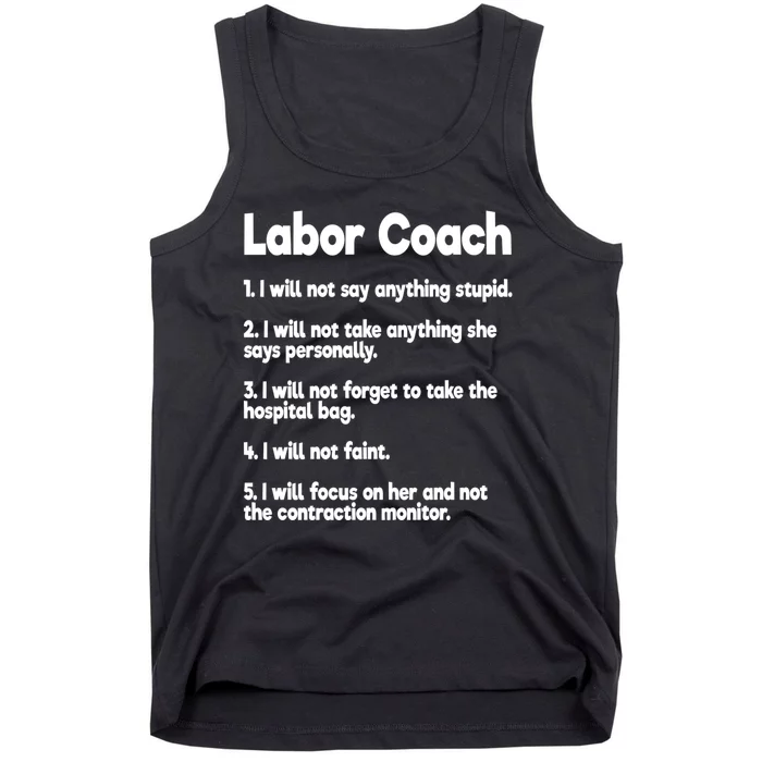 Labor Coach Expecting Dad Rules Papa Funny Tank Top