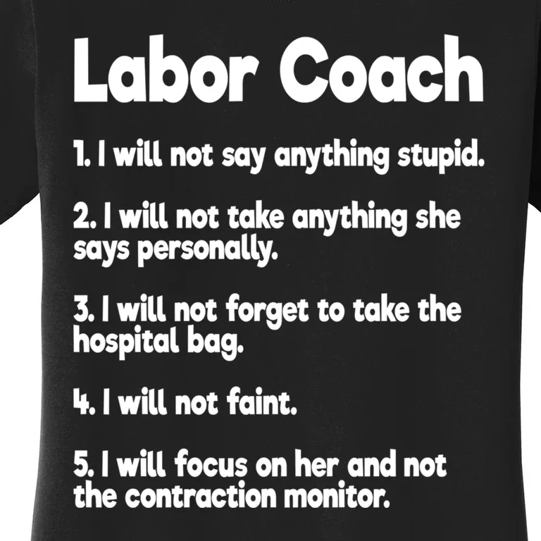 Labor Coach Expecting Dad Rules Papa Funny Women's T-Shirt