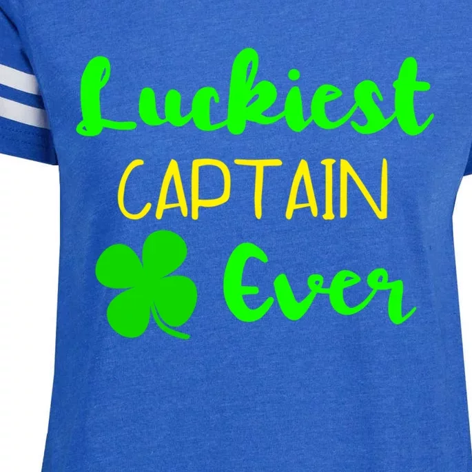 Luckiest Captain Ever St Patrick's Day Irish Boat Boating Gift Enza Ladies Jersey Football T-Shirt