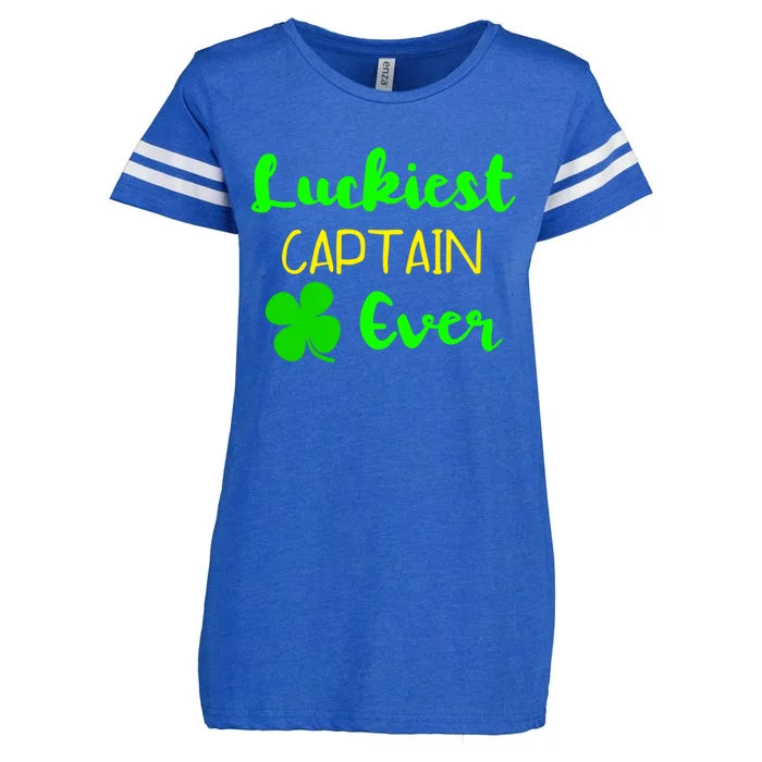 Luckiest Captain Ever St Patrick's Day Irish Boat Boating Gift Enza Ladies Jersey Football T-Shirt