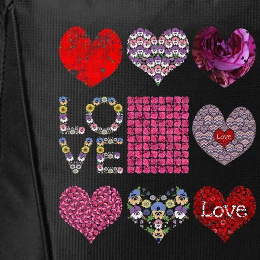 Love Cute Flower Hearts Tee Rose Lover Floral Valentines Day Gift City Backpack