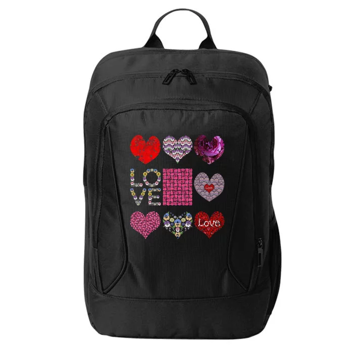 Love Cute Flower Hearts Tee Rose Lover Floral Valentines Day Gift City Backpack