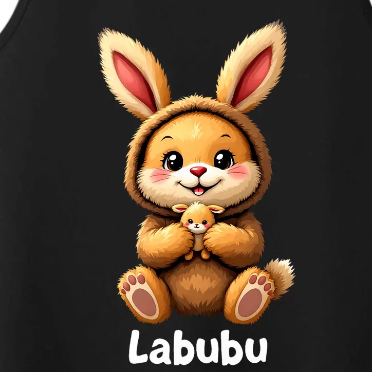 Labubu Cute Funny Monsters Brown Labubu Performance Tank