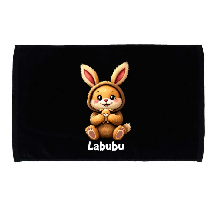 Labubu Cute Funny Monsters Brown Labubu Microfiber Hand Towel