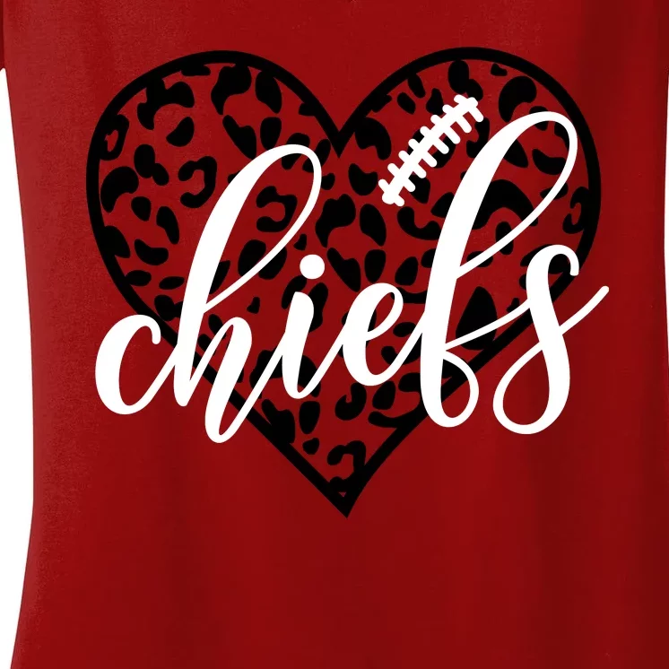 Love Chiefs Football Cool Kansas City Design Women's V-Neck T-Shirt