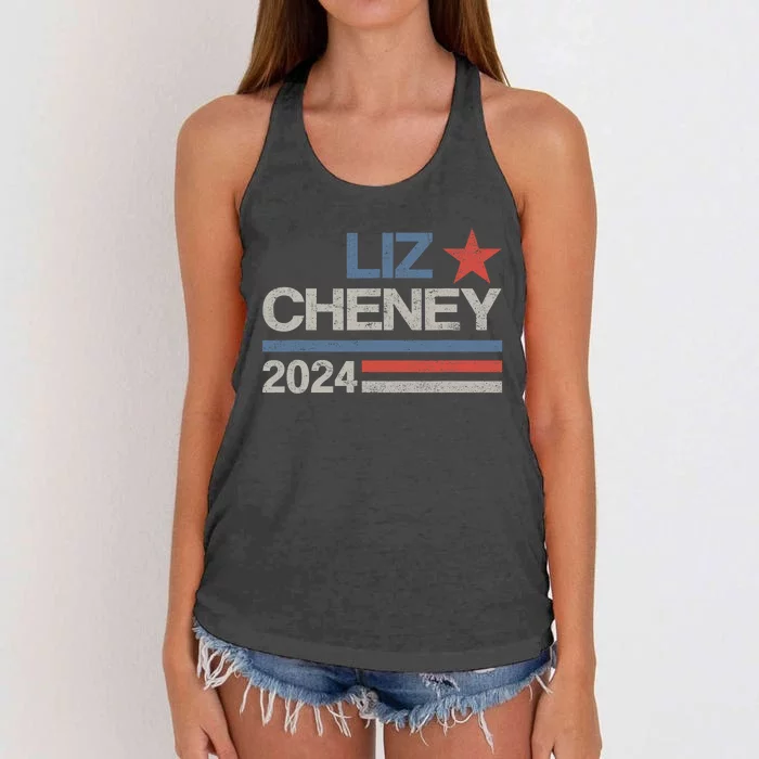 Liz Cheney For President 2024 Usa Election Liz 24 Women's Knotted Racerback Tank