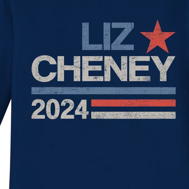 Liz Cheney For President 2024 Usa Election Liz 24 Baby Long Sleeve Bodysuit