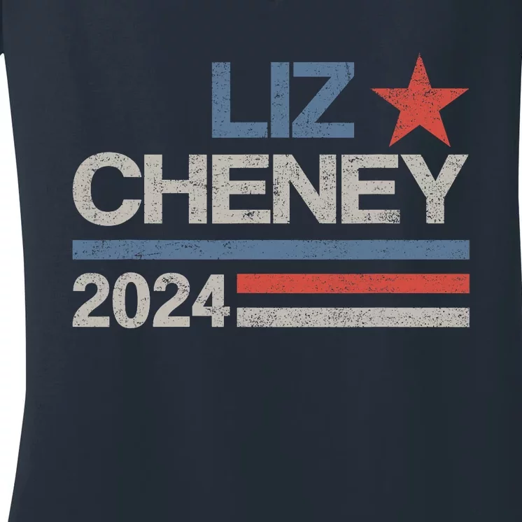 Liz Cheney For President 2024 Usa Election Liz 24 Women's V-Neck T-Shirt