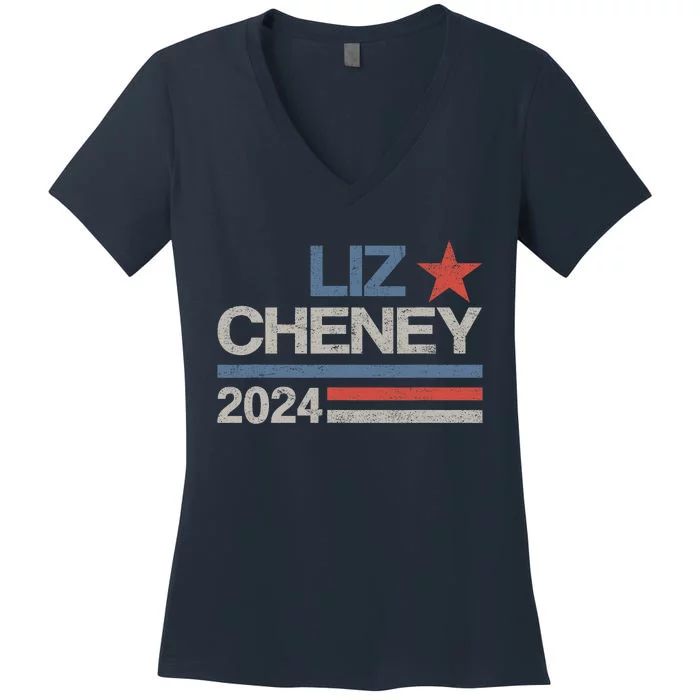 Liz Cheney For President 2024 Usa Election Liz 24 Women's V-Neck T-Shirt