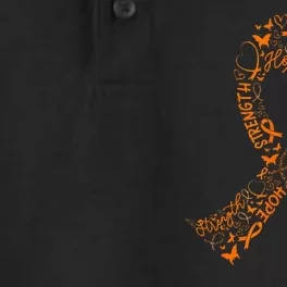 Leukemia Cancer Fight Warrior Orange Ribbon Awareness Gift Dry Zone Grid Performance Polo