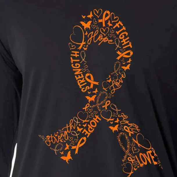 Leukemia Cancer Fight Warrior Orange Ribbon Awareness Gift Cooling Performance Long Sleeve Crew