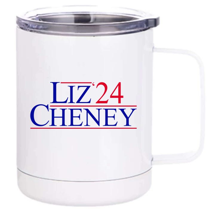 Liz Cheney For President 2024 USA Front & Back 12oz Stainless Steel Tumbler Cup