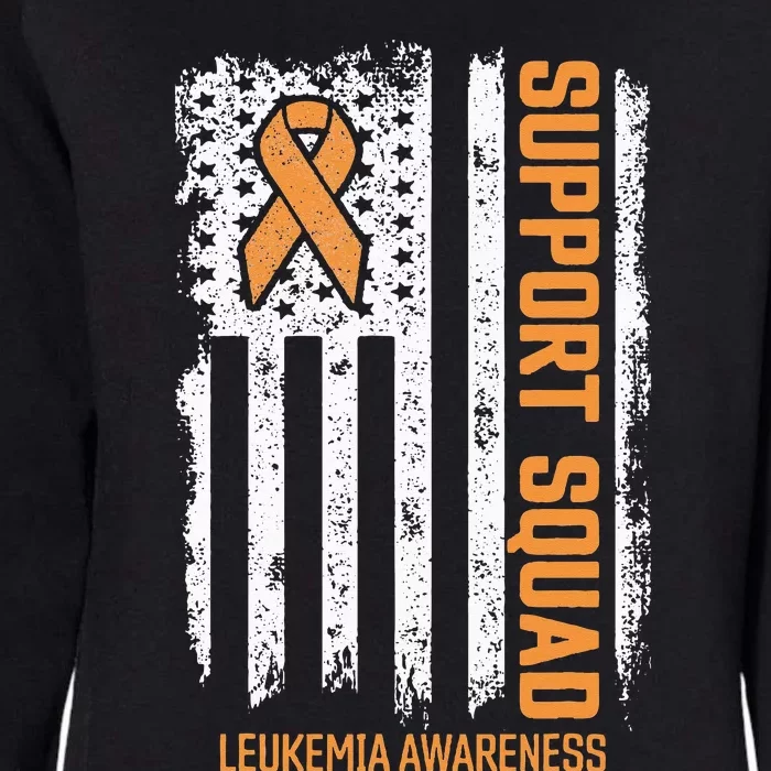 Leukemia Cancer Flag Support Squad Leukemia Cancer Awareness Womens California Wash Sweatshirt