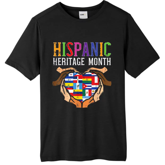 Latino Countries Flag Heart Hispanic Heritage Month ChromaSoft Performance T-Shirt