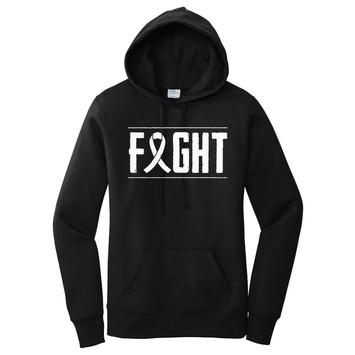 Lung Cancer Fight Cancer Ribbon Women's Pullover Hoodie