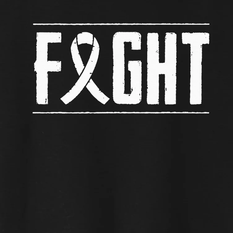 Lung Cancer Fight Cancer Ribbon Women's Crop Top Tee