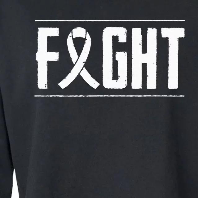 Lung Cancer Fight Cancer Ribbon Cropped Pullover Crew