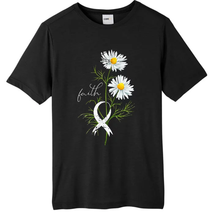 Lung Cancer Fight Support White Ribbon Gift Lung Cancer ChromaSoft Performance T-Shirt