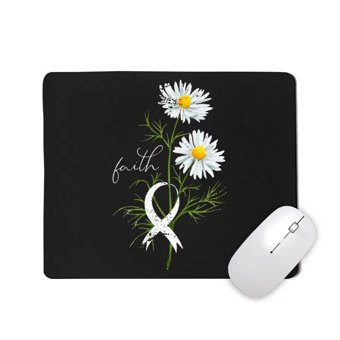 Lung Cancer Fight Support White Ribbon Gift Lung Cancer Mousepad