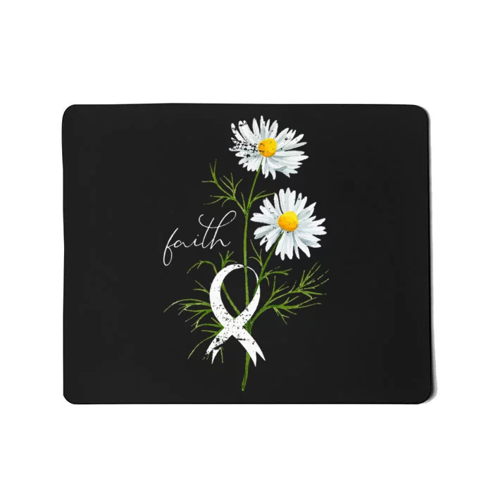 Lung Cancer Fight Support White Ribbon Gift Lung Cancer Mousepad