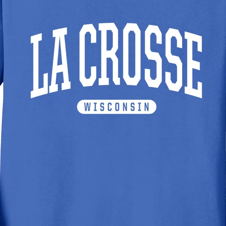 La Crosse Funny Gift Cute Gift College University Style Wi Usa Gift Kids Long Sleeve Shirt