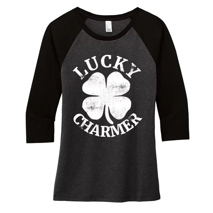 LUCKY CHARMER Funny St. Patrick's Day Boy Girl Women's Tri-Blend 3/4-Sleeve Raglan Shirt