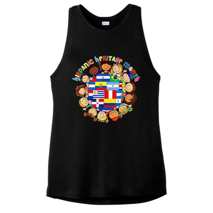 Latino Countries Flag For Hispanic Heritage Month Ladies Tri-Blend Wicking Tank