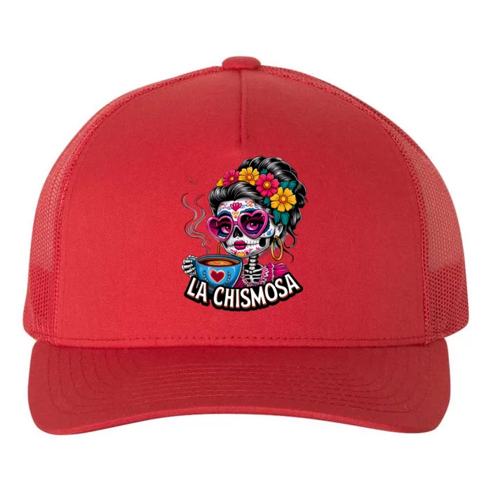 La Chismosa Funny Mexican Chisme Spanish Skeleton Skull Yupoong Adult 5-Panel Trucker Hat