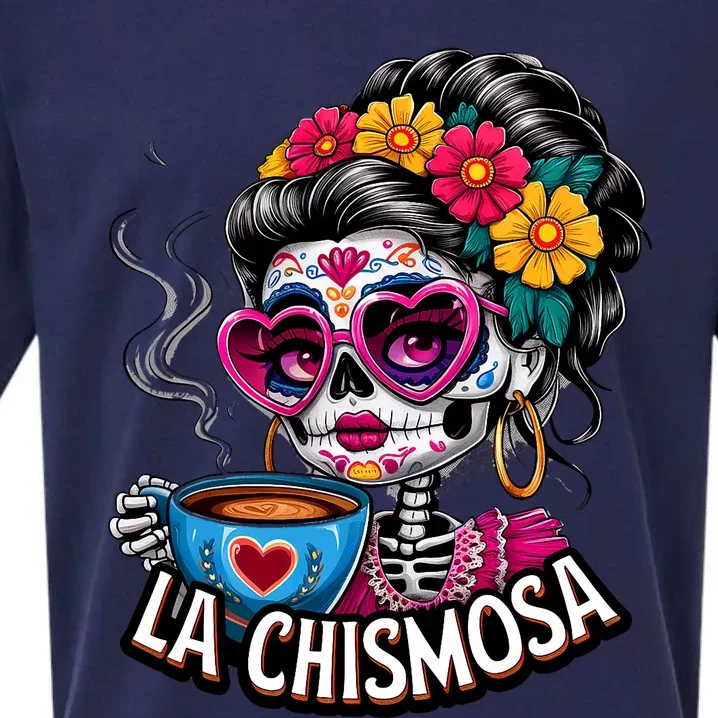 La Chismosa Funny Mexican Chisme Spanish Skeleton Skull Sueded Cloud Jersey T-Shirt