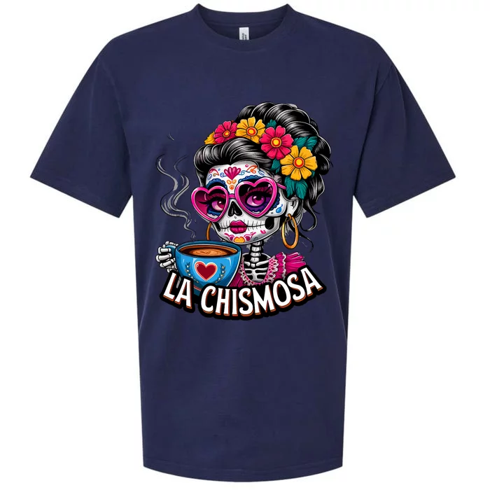 La Chismosa Funny Mexican Chisme Spanish Skeleton Skull Sueded Cloud Jersey T-Shirt