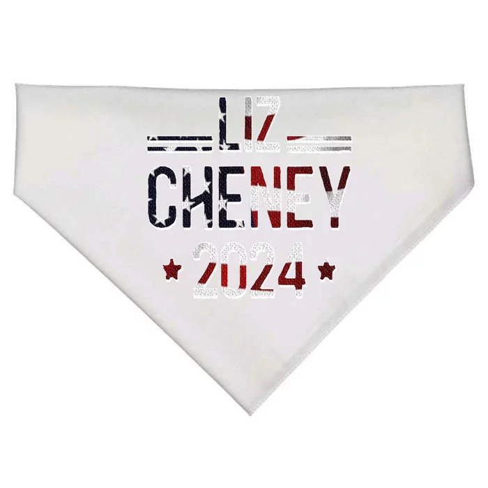 Liz Cheney For President 2024 Usa Election Liz 24 Gift USA-Made Doggie Bandana