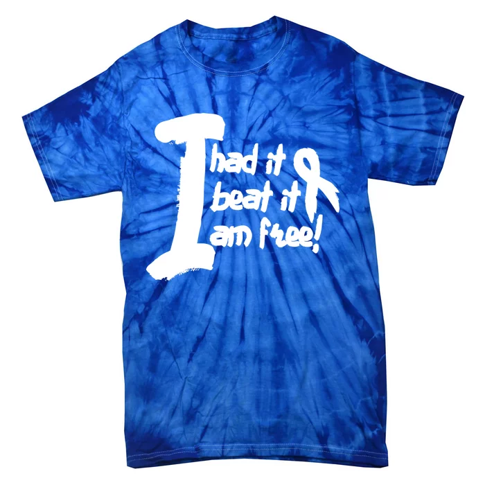 Lung Cancer Fight Cancer Ribbon Gift Tie-Dye T-Shirt