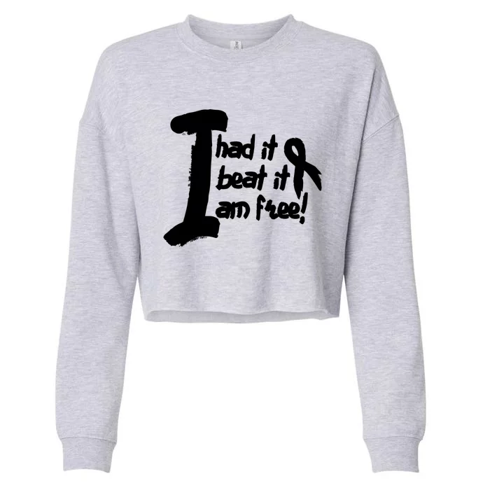 Lung Cancer Fight Cancer Ribbon Gift Cropped Pullover Crew