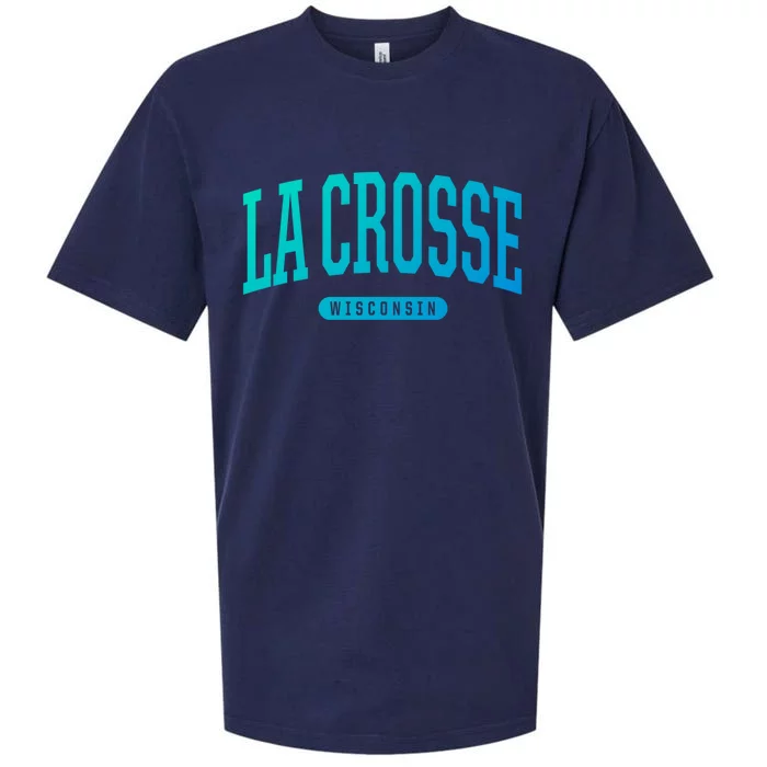 La Crosse Funny Gift Cute Gift College University Style Wi Usa Gift Sueded Cloud Jersey T-Shirt