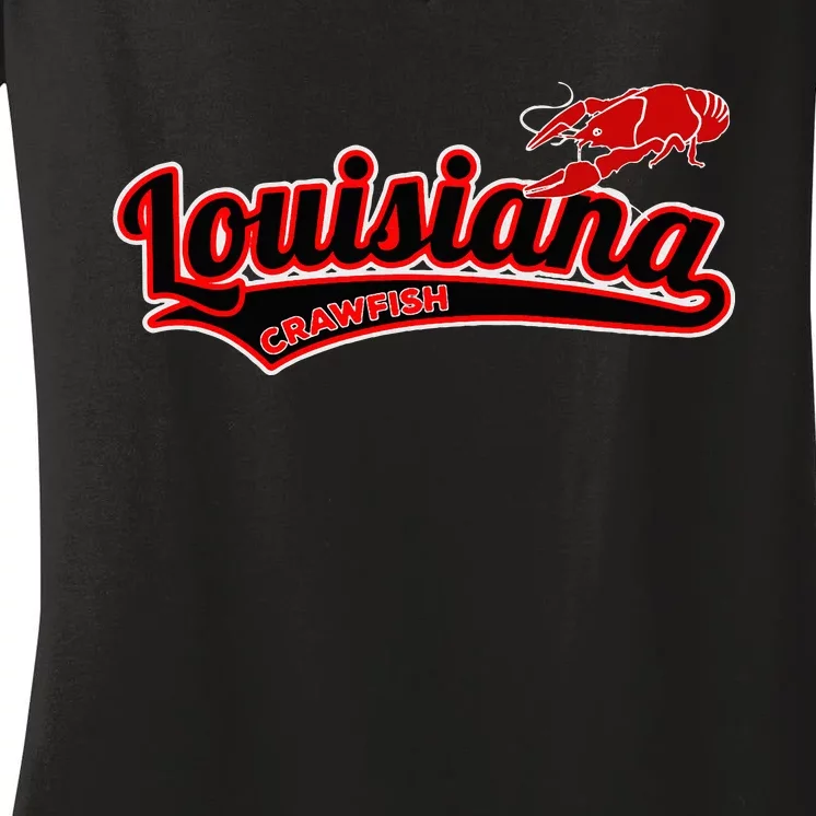 Louisiana Crawfish Funny College Boil Crew Women's V-Neck T-Shirt