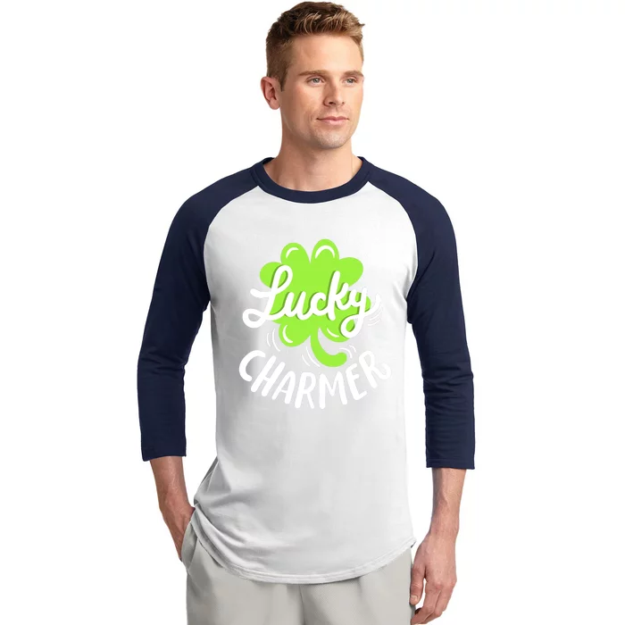 Lucky Charmer Funny St Patrick's Day Boy Girl Baseball Sleeve Shirt