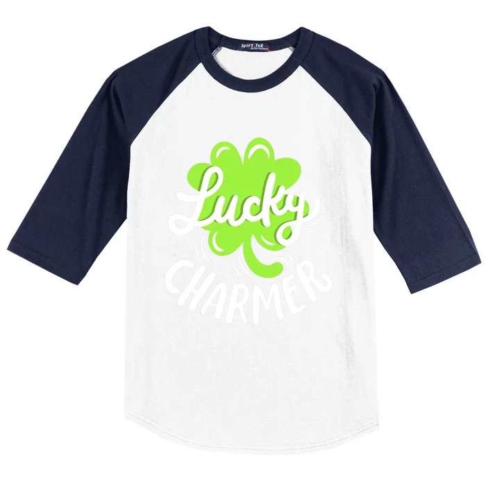 Lucky Charmer Funny St Patrick's Day Boy Girl Baseball Sleeve Shirt