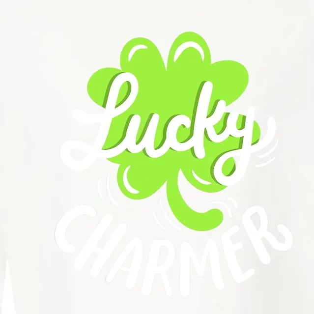 Lucky Charmer Funny St Patrick's Day Boy Girl Cropped Pullover Crew