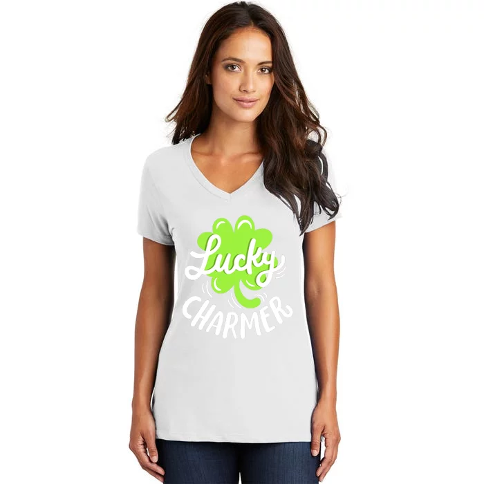 Lucky Charmer Funny St Patrick's Day Boy Girl Women's V-Neck T-Shirt