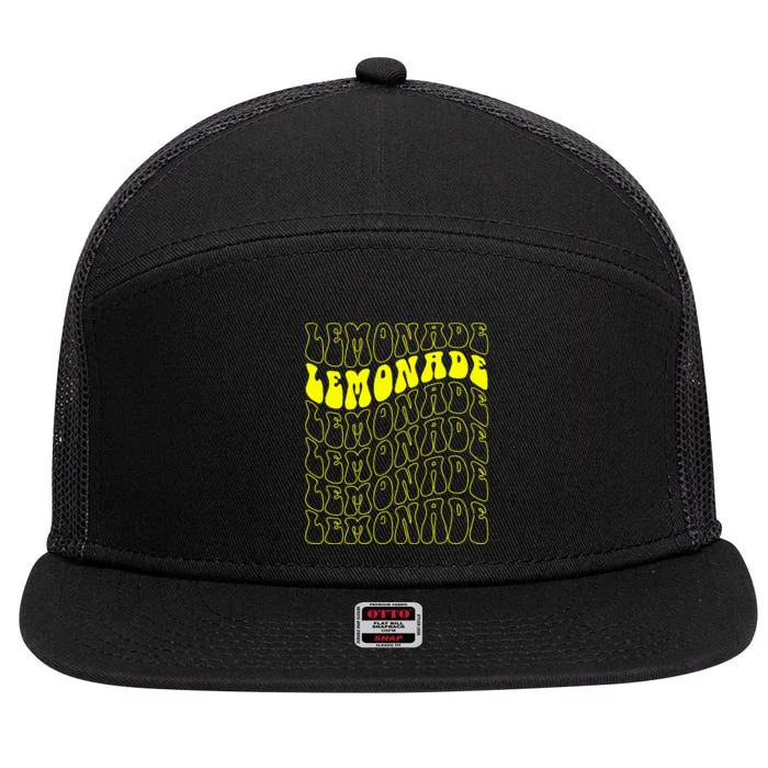 Lemonade Crew Groovy Retro Lemonade Stand 7 Panel Mesh Trucker Snapback Hat