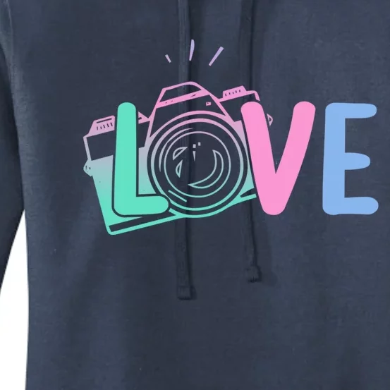 Love Camera Gift Photographer Cool Gift Women's Pullover Hoodie