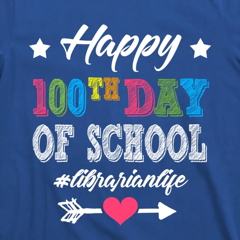 Librarian Cute Gift Happy 100th Day Of School 100 Days Smarter Gift T-Shirt