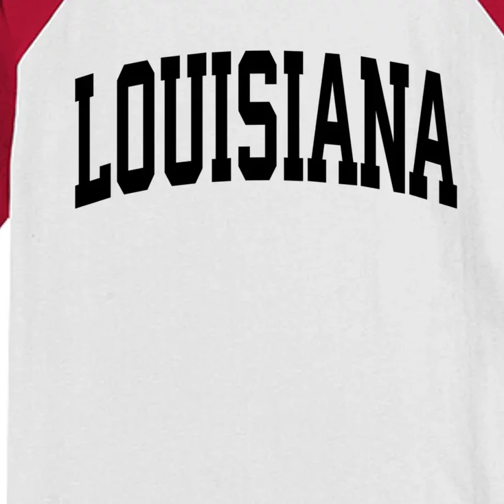 Louisiana Crewneck Gift Sports College Style State Usa Kids Colorblock Raglan Jersey