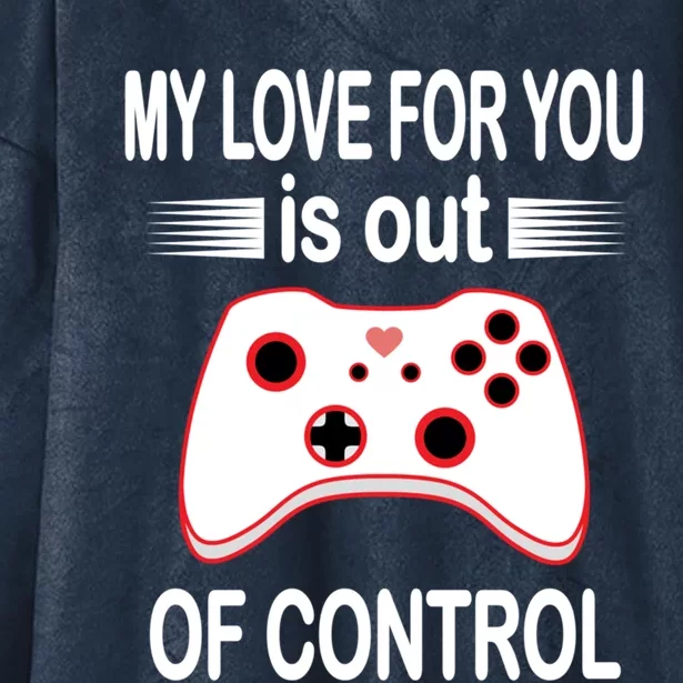 Love Control Gamer Funny Gift Video Games Valentines Day Cool Gift Hooded Wearable Blanket