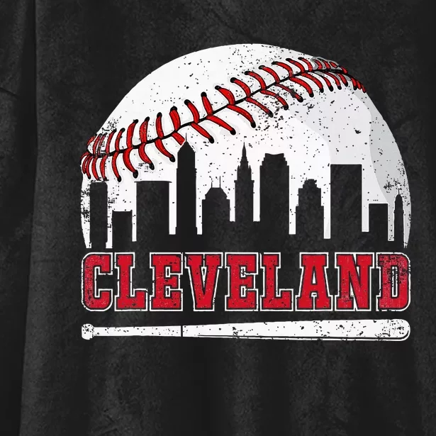 Love Cleveland Graphic Baseball Lover Player Hooded Wearable Blanket